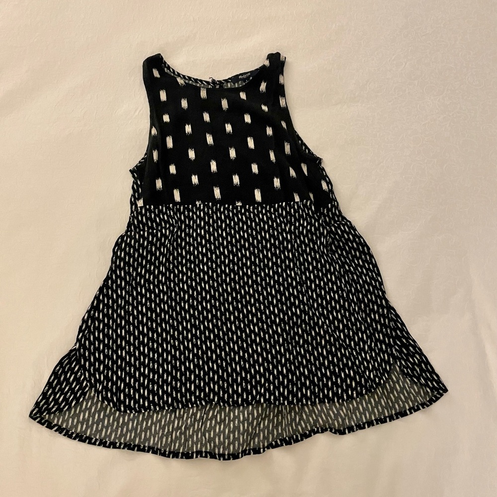 Madewell black and white split side tank